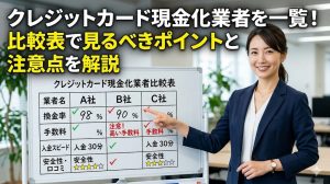 クレジットカード現金化業者を一覧！比較表で見るべきポイントと注意点を解説
